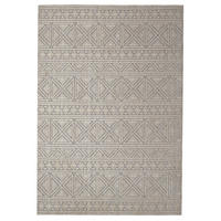 TEPPICH waschbar Ethno Geometrisch, Wohnzimmer schmutzabweisend Grau Rechteckig 194x290 - Grau, Textil (194/290cm) - KADIMA DESIGN