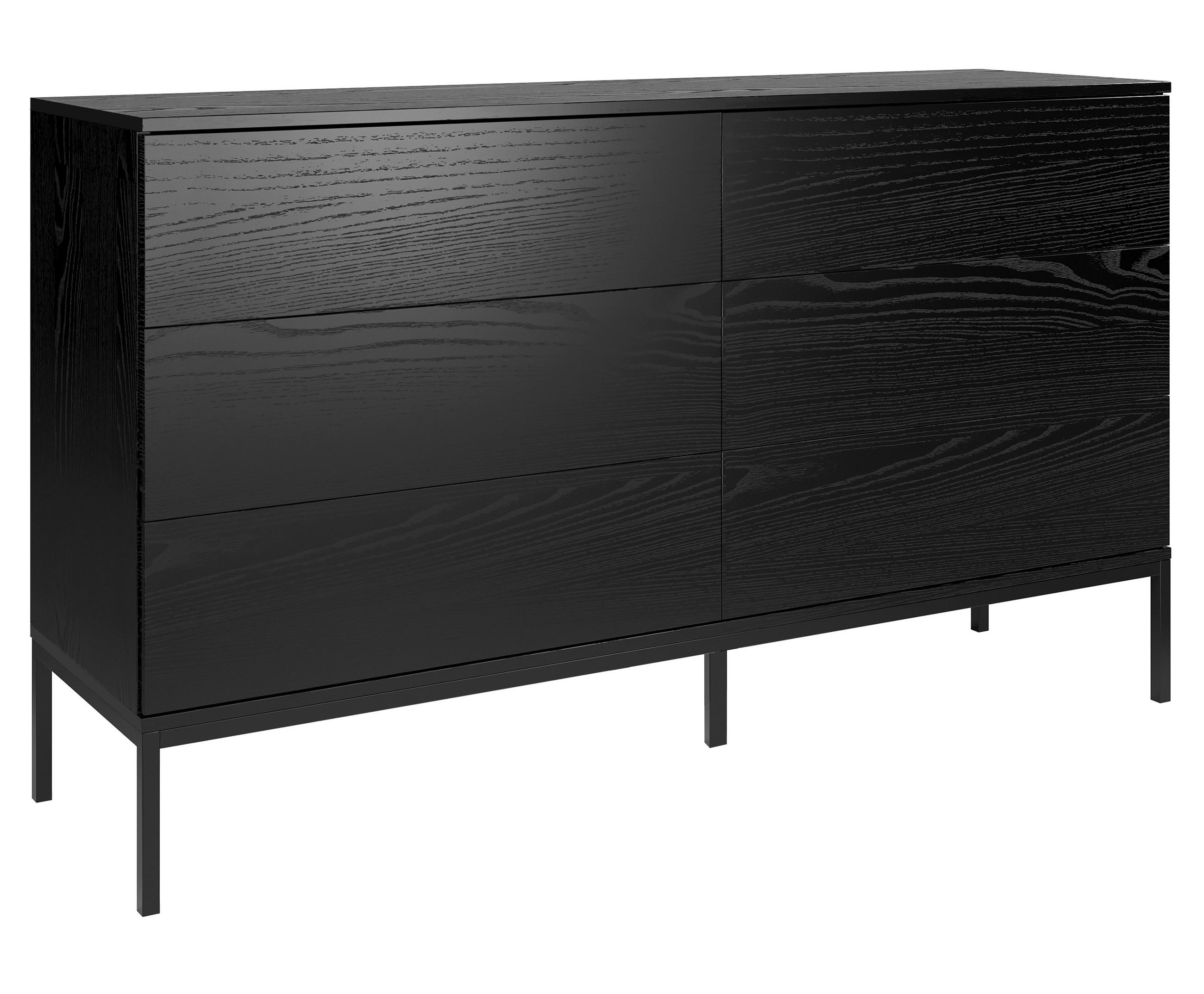 KOMMODE Schwarz Industrial Auf Metallbeinen - Schwarz, Holzwerkstoff (150/84/41cm) - Sepro Meble