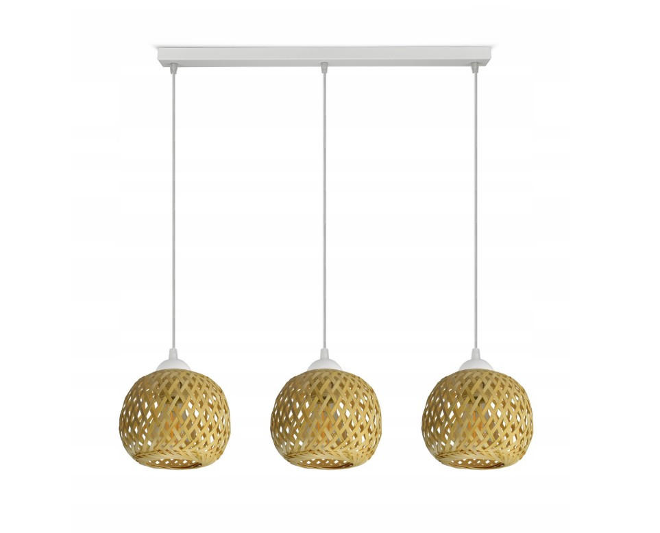 PENDELLEUCHTE BOHO - Beige/Weiß, Glas/Metall (15/70/100cm) - kiki design