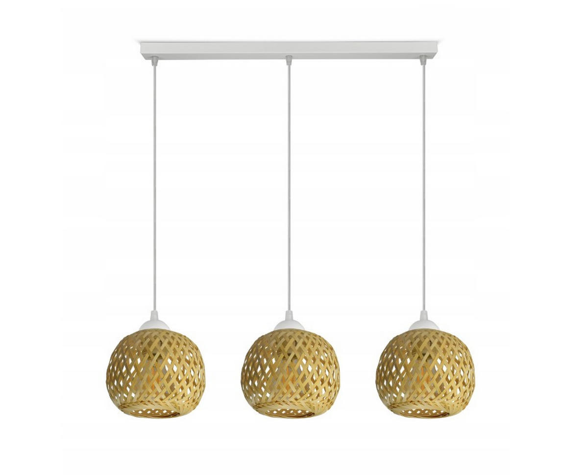 PENDELLEUCHTE BOHO - Beige/Weiß, Glas/Metall (15/70/100cm) - kiki design