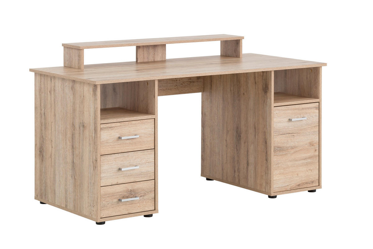SCHREIBTISCH Fox Large 86x150x70 cm mit Flügeltür Eiche - Eichefarben, Holz (70/150/86cm) - PROREGAL