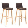 BARHOCKER 2er Set Stoff braun - Eukalyptusholzfarben/Braun, Holz/Textil (41/101/46cm) - CLP