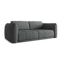 3-SITZER SOFA Chenille Stoff Grau - Schwarz/Graphitfarben, Kunststoff/Textil (210/74/105cm) - Makamii