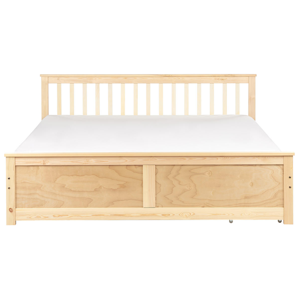BETT mit Schubladen 180x200 cm Heller Holzfarbton Olendon - Hellbraun, Holz (180/200cm) - Beliani
