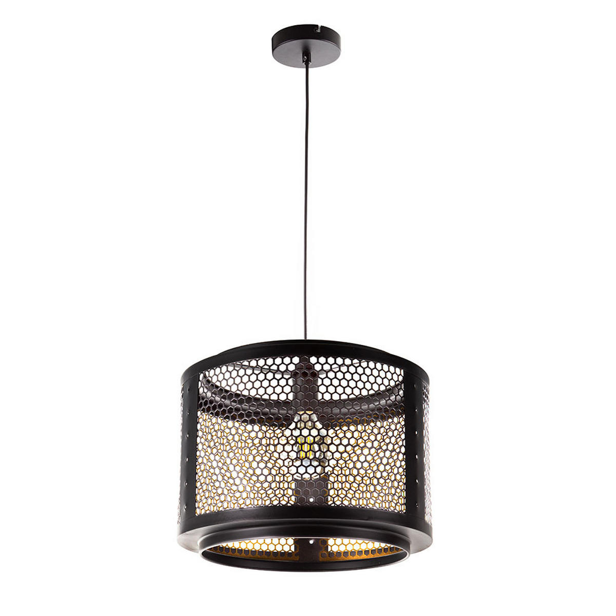 LED HÄNGELEUCHTE VITO Schwarz Metall - Schwarz, Metall (40/40/150cm) - Nowa