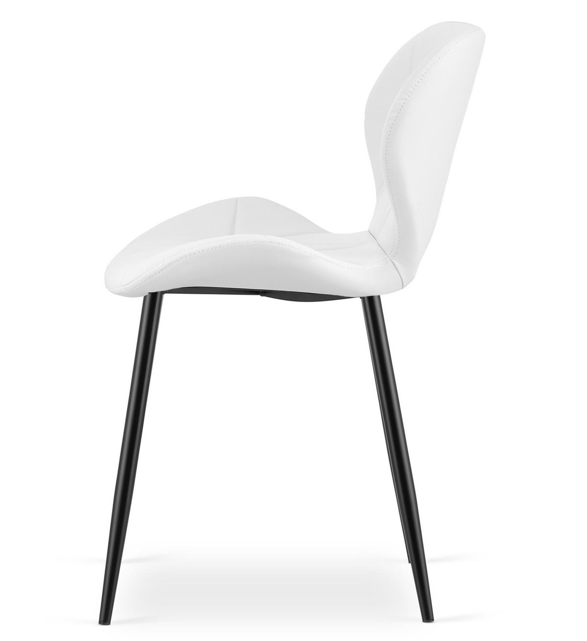 STUHL Weiß 46x53 cm MANGO Öko-Leder - Weiß, Kunststoff (46/46/53cm)