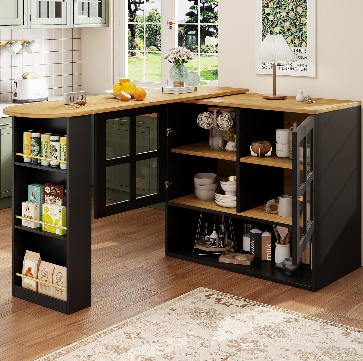 STEHTISCH 360° drehbar ausziehbar 138-204 cm MDF Schwarz - Schwarz, Holz (39/102.5/138cm) - Beauniv
