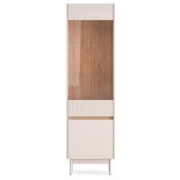 VITRINENSCHRÄNK NALIA, Vitrine, Creme/Eiche - Eichefarben/Creme, Glas/Holzwerkstoff (55/193/40cm) - KONSIMO®