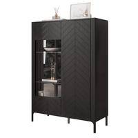 VITRINE LORIEN 103 cm Schwarz - Schwarz, Holzwerkstoff/Metall (103/145.1/40.6cm) - Idohome