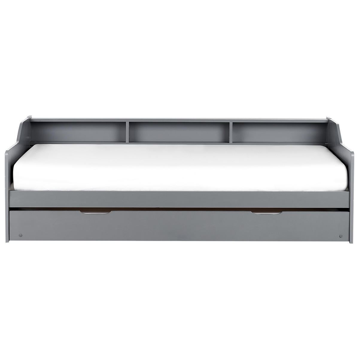 AUSZIEHBETT 90x200 cm Grau Edern - Grau, Holz (90/200cm) - Beliani