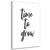 WANDBILD inschrift zeit zum wachsen - Schwarz, Textil (40/60cm) - Feeby