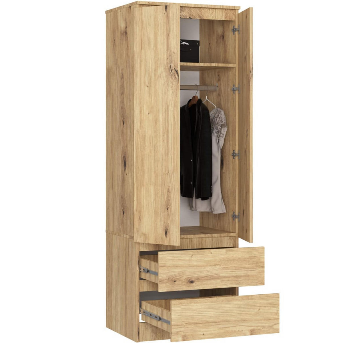 KLEIDERSCHRANK Eiche Artisan 180/60/51 - Eiche Artisan, Holzwerkstoff (60/180/51cm) - RAUMHIRSCH FURNITURE