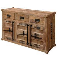 SIDEBOARD - Massivholz - Sheeshamfarben/Schwarz, Holz/Metall (140/85/45cm) - home24