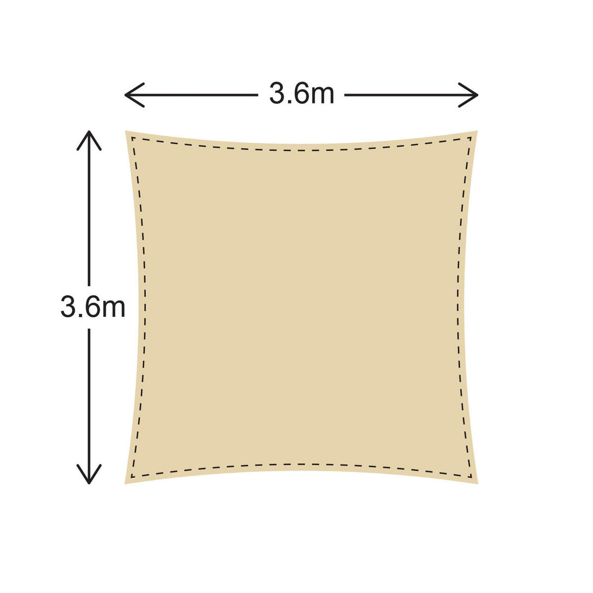SONNENSEGEL Beige 360/360/1 cm - Beige, Kunststoff (360/360cm) - Mobili Rebecca