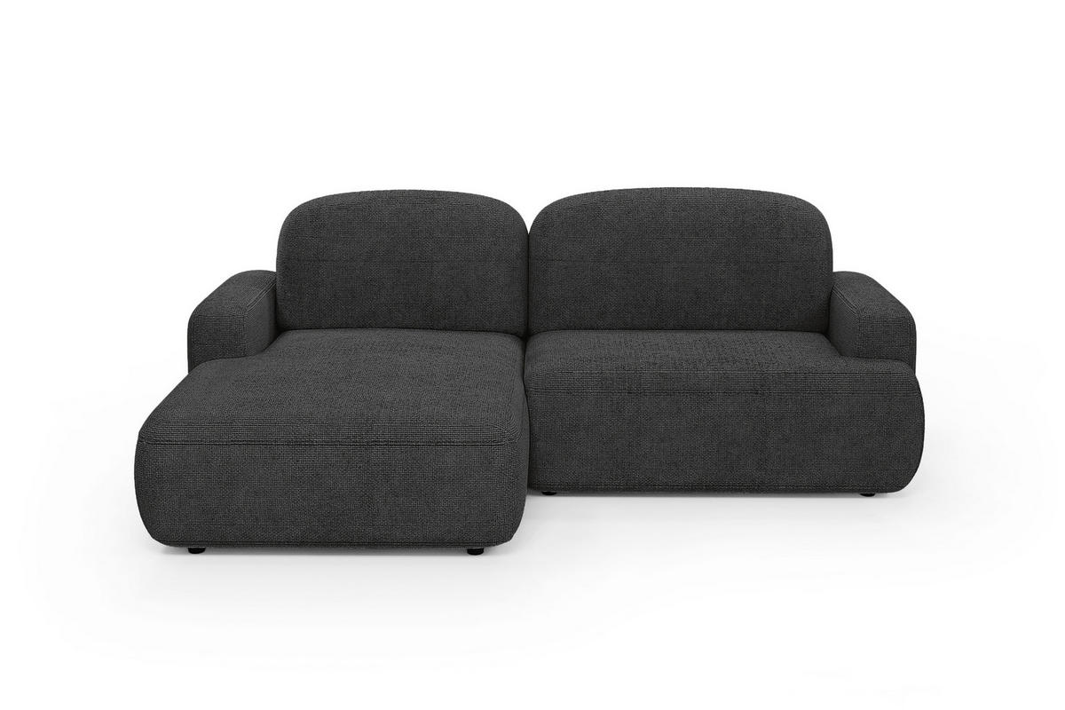 ECKSOFA WARM links 246x176 cm mit Schlaffunktion und Bettkasten – Anthrazit - Anthrazit, Kunststoff/Textil (176/246cm) - MebleHot