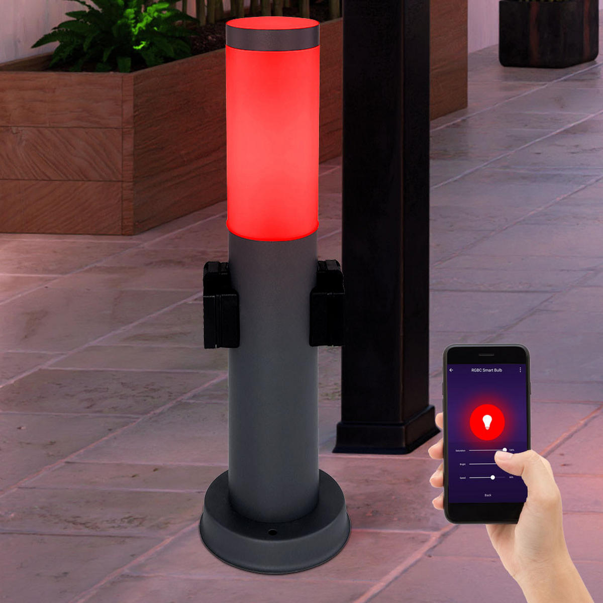 LED AUSSENLEUCHTE Edelstahl Anthrazit BOSTON - Anthrazit, Metall (12.7/12.7/45cm)