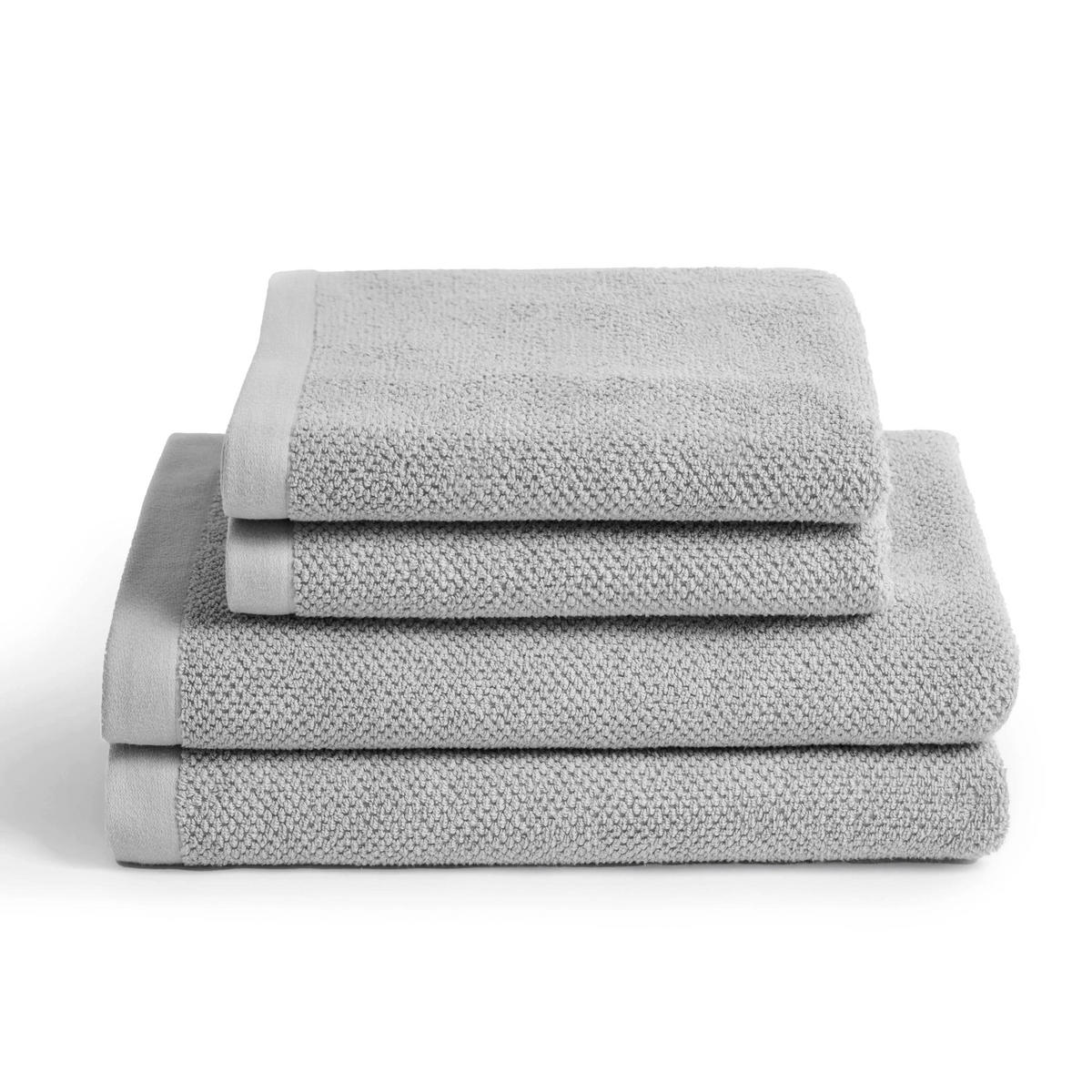 4ER Set Spa Perlgrau 2x Duschtuch + 2x Handtuch - Hellgrau, Textil (50/100cm) - Herzbach Home
