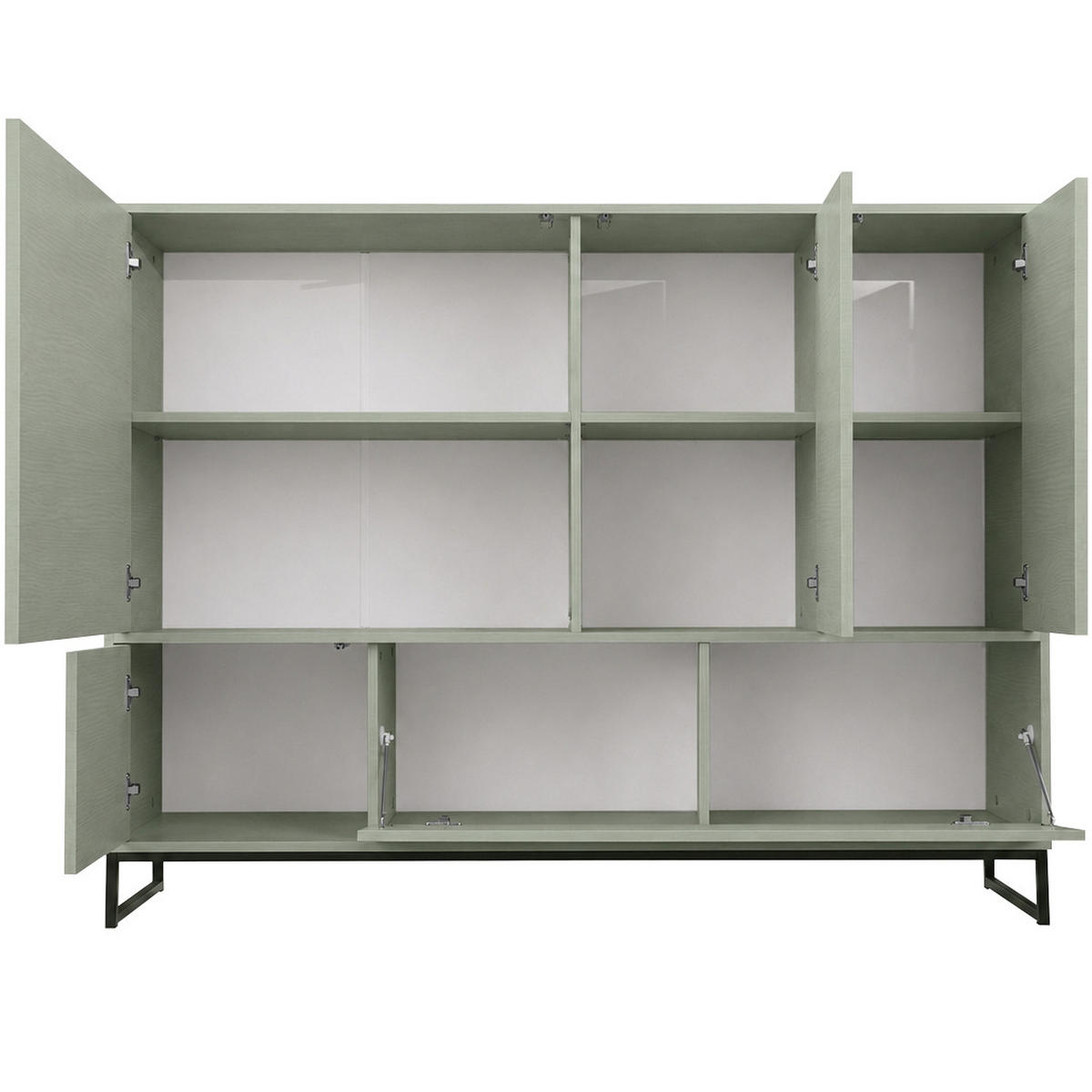 KOMMODE Giana mit 5 Türen, 160 cm, Eukalyptusfarbe - Eukalyptusholzfarben, Holzwerkstoff (160/120/45cm) - Beautysofa