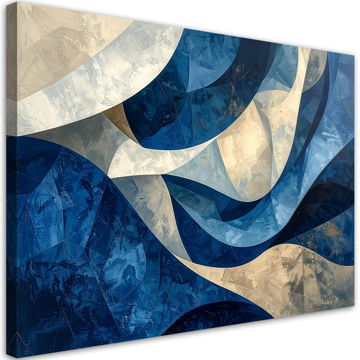 LEINWANDBILD Abstraktion 120x80cm - Blau, Textil (120/80cm) - Feeby