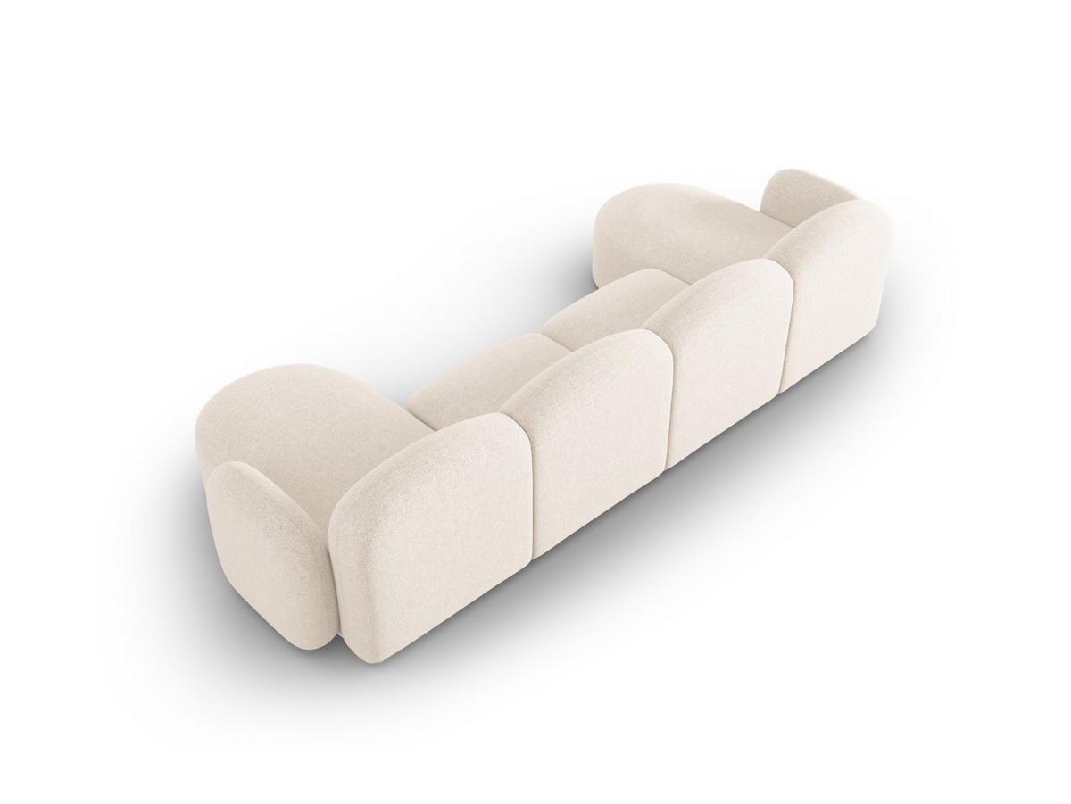 PANORAMASOFA Blair aus Chenille-Stoff beige clair melange 6 Sitzplätze - Beige, Textil (155/80/350cm) - Micadoni