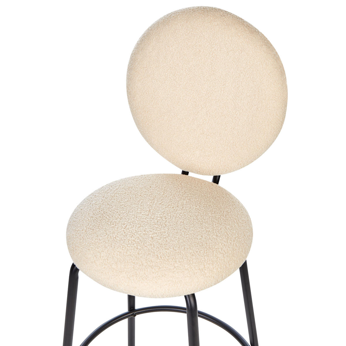 BARSTÜHLEN 2er-Set Hellbeige Emery - Beige/Schwarz, Textil (43/107/43cm) - Beliani