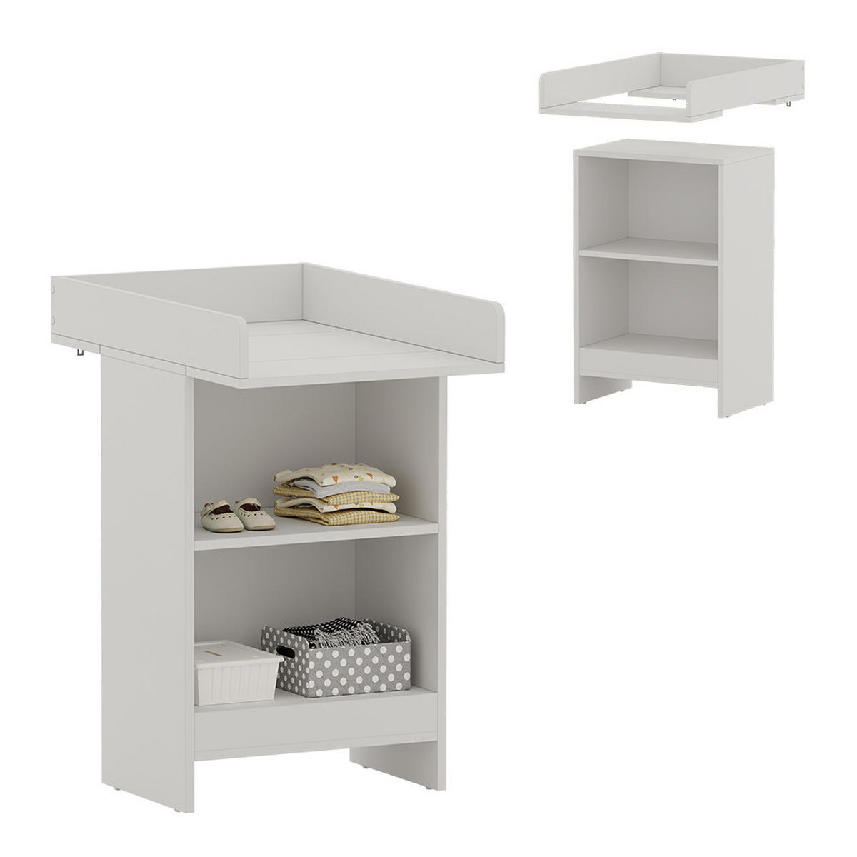 WICKELKOMMODE Mona Weiß 60 x 103.5 cm mit Wickelaufsatz - Weiß, Holzwerkstoff (60/103.5/88cm) - Vicco