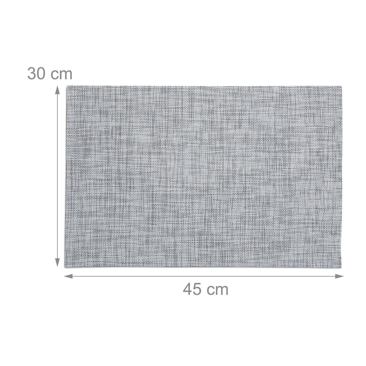 6TLG.TISCHSET - Grau, Kunststoff/Textil (30/45/0.1cm) - Relaxdays
