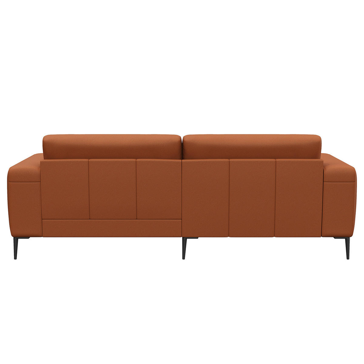 3-SITZER SOFA - Kastanienfarben/Schwarz, Leder/Metall (225/77/88cm) - home24