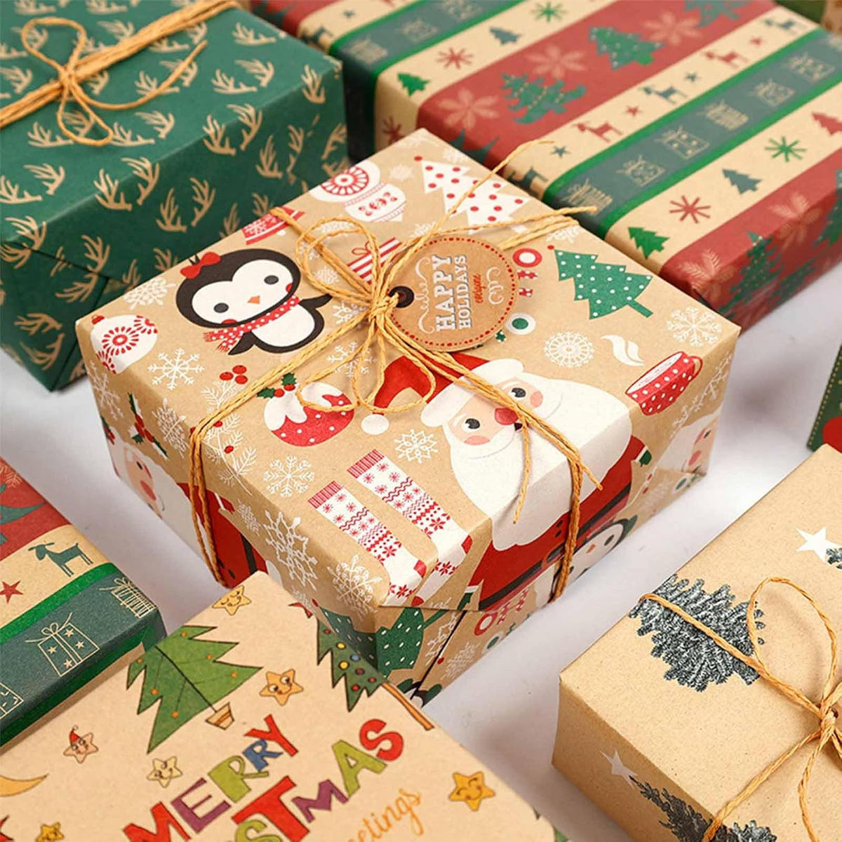 GESCHENKPAPIER – Weihnachts-Geschenkpapier – 43 x 300 cm – Braun - Braun, Papier (4/4/43cm)