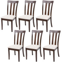 ESSZIMMERSTUHL Braun, Beige 6er-Set - Beige/Braun, Holz (42/96/58cm) - Jamb