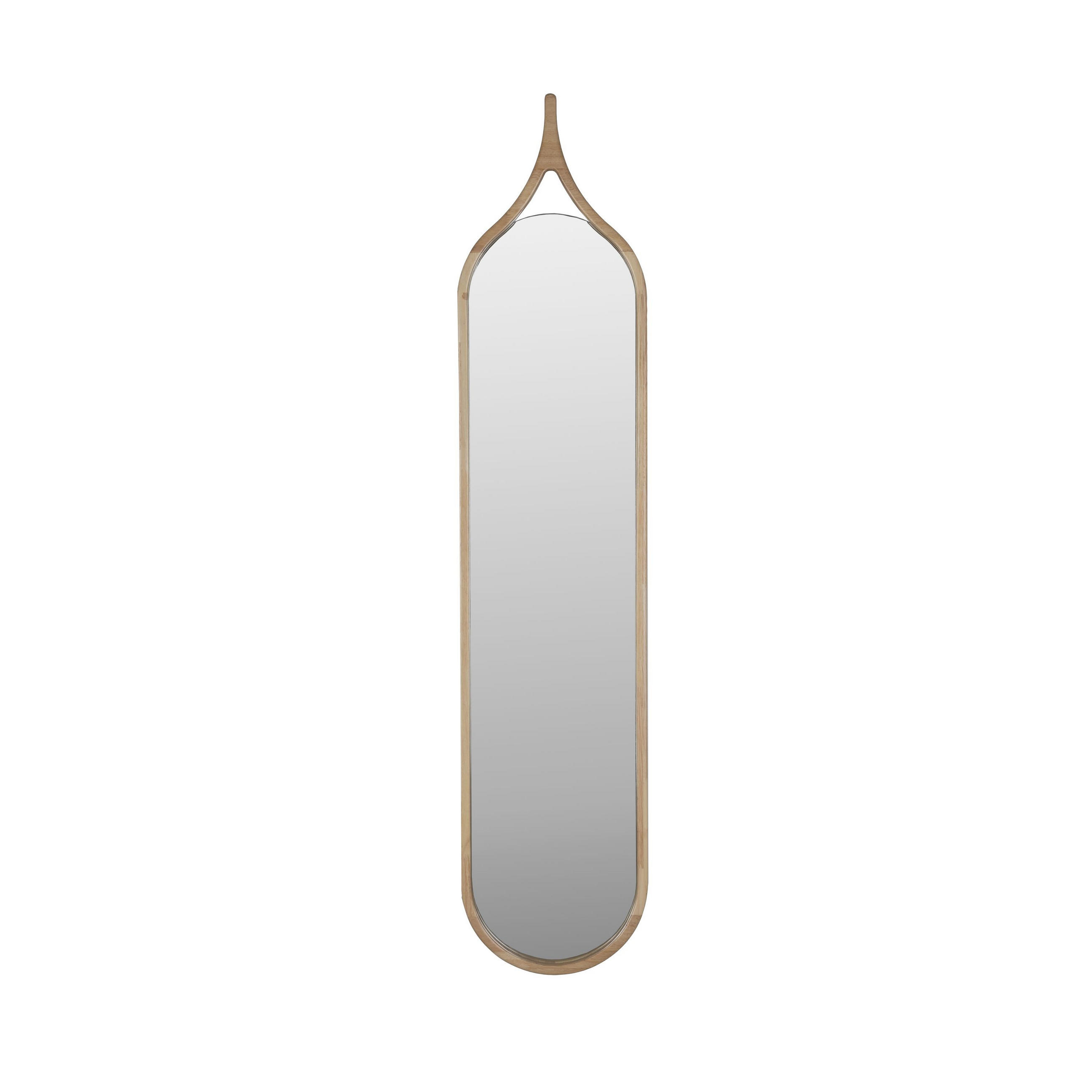 STANDSPIEGEL Thun Spiegel/ Oval 120x26 cm - Beige, Holz (26/120/3cm) - Housecraft Living