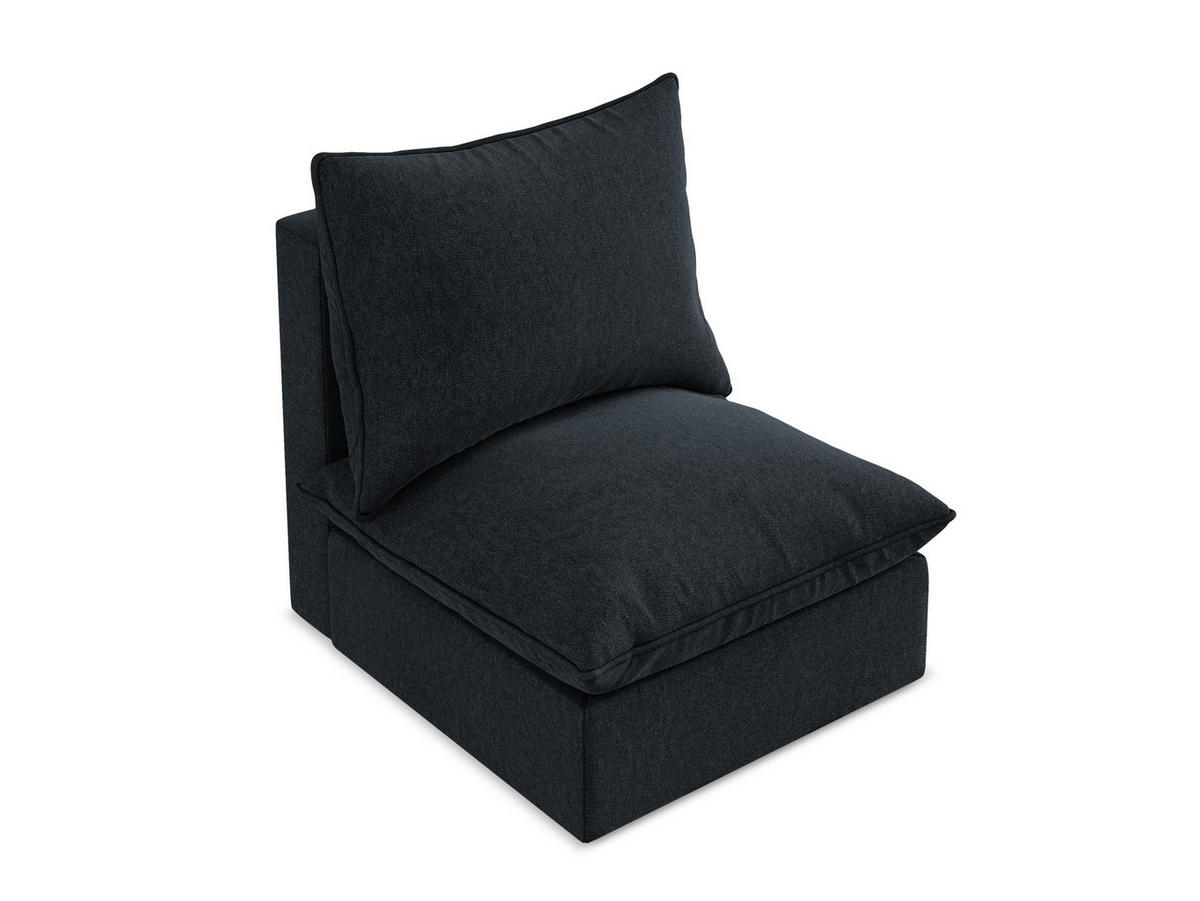 SOFAELEMENT Samt Stoff Blau - Blau/Schwarz, Holzwerkstoff/Kunststoff (75/77/90cm) - Makamii