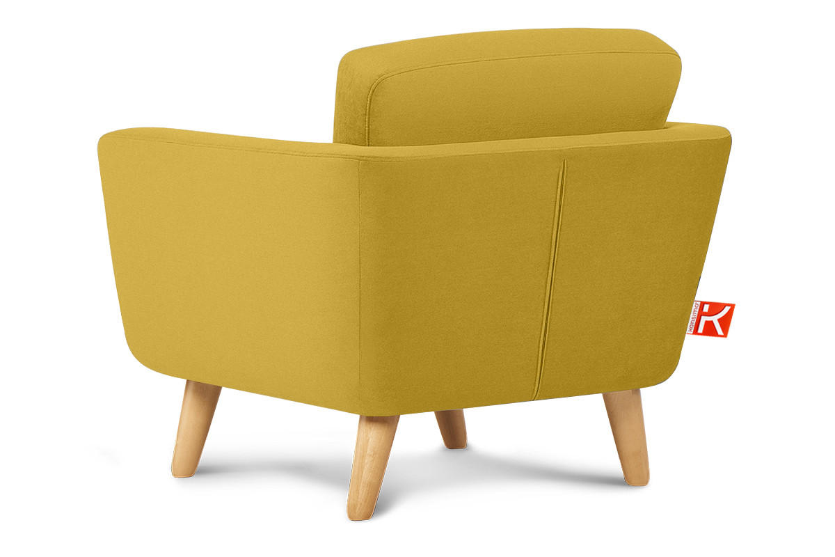 SESSEL TAGIO Massivholz-Beine, Gelb - Gelb/Braun, Buchenholz/Textil (86/80/88cm) - KONSIMO®
