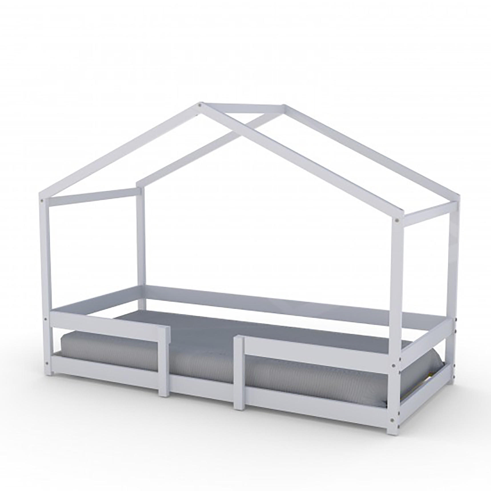 HAUSBETT INDIANA mit Lattenrost / Kinderbett 90x190 - Weiß - Weiß, Holz (90/190cm) - Weber Industries