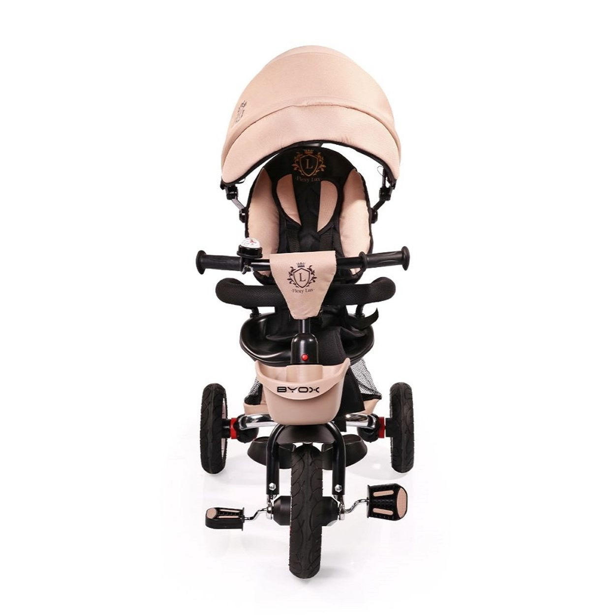 DREIRAD Flexy Lux 3 in 1 beige Tricycle klappbar, Gummireifen, drehbarer Sitz - Beige, Metall (75/52/110cm)