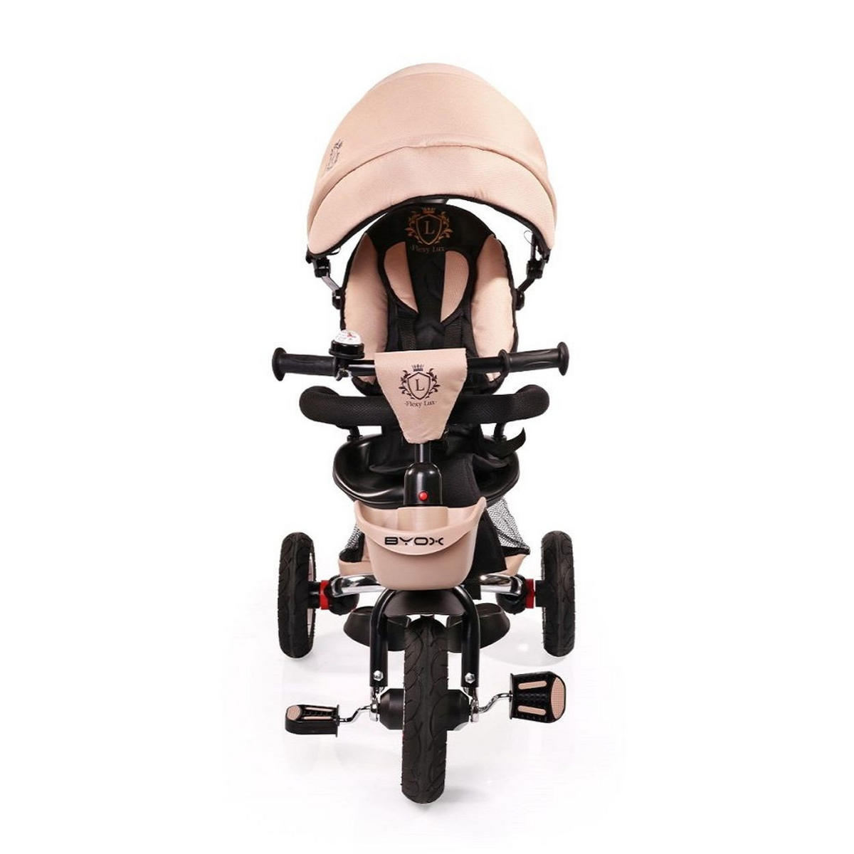 DREIRAD Flexy Lux 3 in 1 beige Tricycle klappbar, Gummireifen, drehbarer Sitz - Beige, Metall (75/52/110cm)