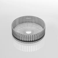 WASCHBECKEN Klarglasspüle Grau Ø40 / 12 cm - Transparent, Glas (40/12/40cm) - EMKE