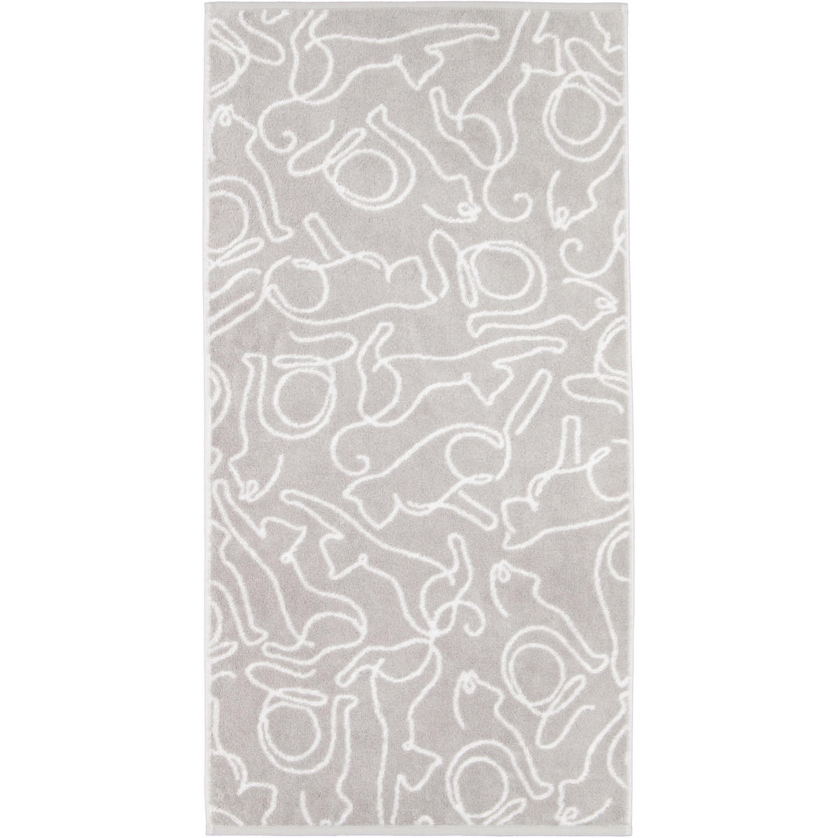 HANDTUCH CUTE CATS EDITION CATS 6264 PLATIN/WEISS - 76 - Grau, Textil (50/100cm) - Cawoe