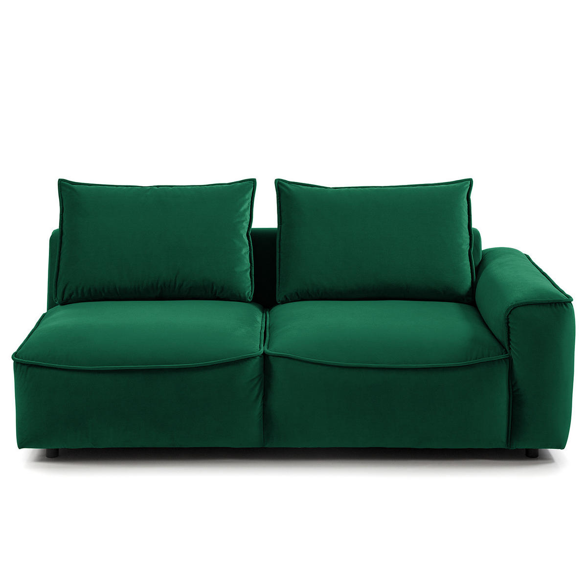 2,5-SITZER SOFA - modular - Dunkelgrün/Schwarz, Holz/Kunststoff (189/80/99cm) - home24
