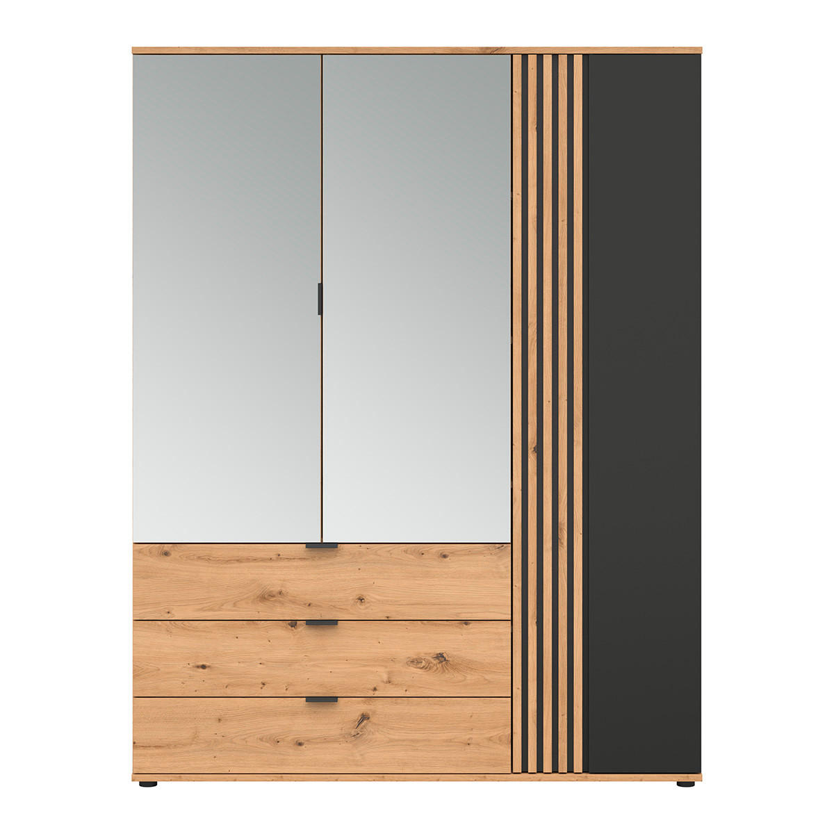 SCHRANK 3 Türen Ezra Holz - Braun, Holzwerkstoff (150.5/195.5/56cm) - Petits-meubles