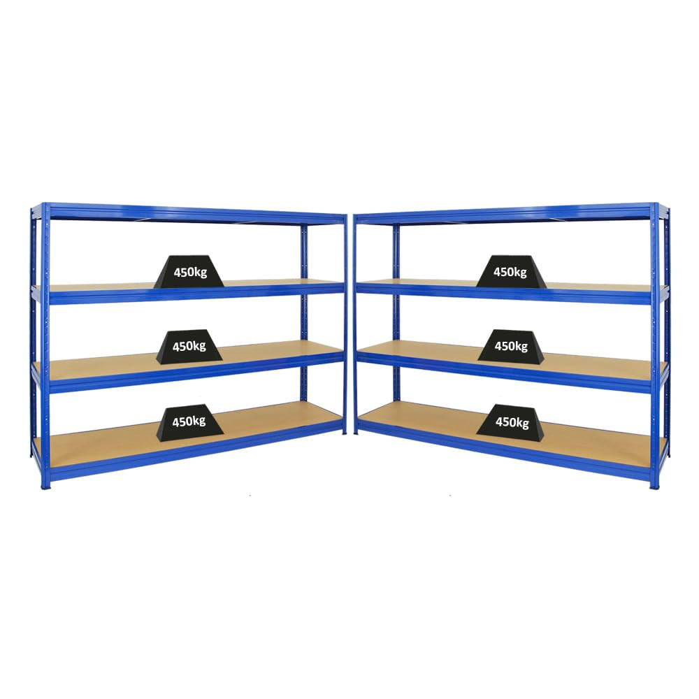 SCHWERLASTREGAL Dino 2er-Set mit 2x 180x240x60 cm Fachlast 450 kg Blau - Blau, Metall (480/180/60cm) - PROREGAL