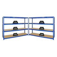 SCHWERLASTREGAL Dino 2er-Set mit 2x 180x240x60 cm Fachlast 450 kg Blau - Blau, Metall (480/180/60cm) - PROREGAL