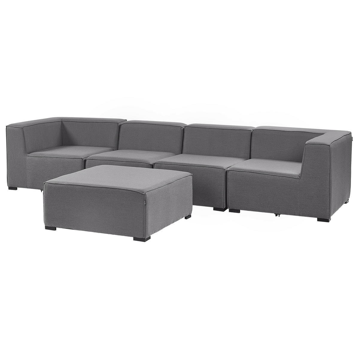 LOUNGE SET 4-Sitzer grau modular Arezzo - Grau, Textil - Beliani