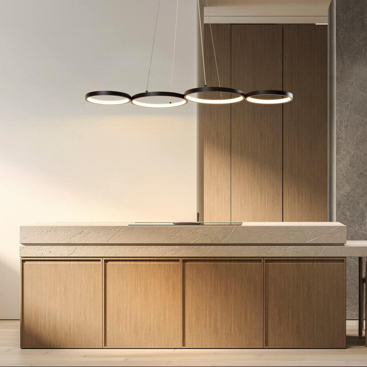 LED-HÄNGELEUCHTE Stralhain 88/18/150 cm - Schwarz, Metall (88/18/150cm) - ZMH