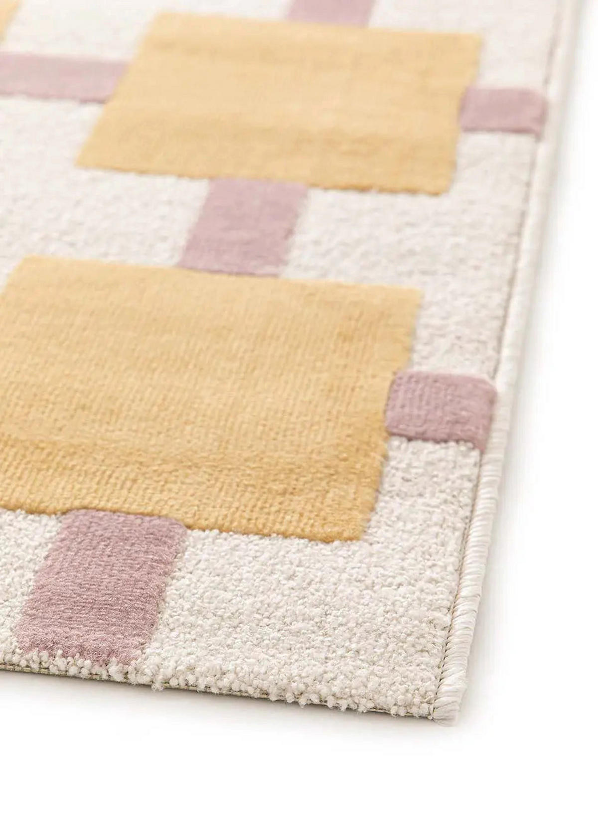 KURZFLORTEPPICH Senf / Rosa Flashy 160/230 cm - Pink/Dunkelgelb, Naturmaterialien/Textil (160/230cm) - Atticgo