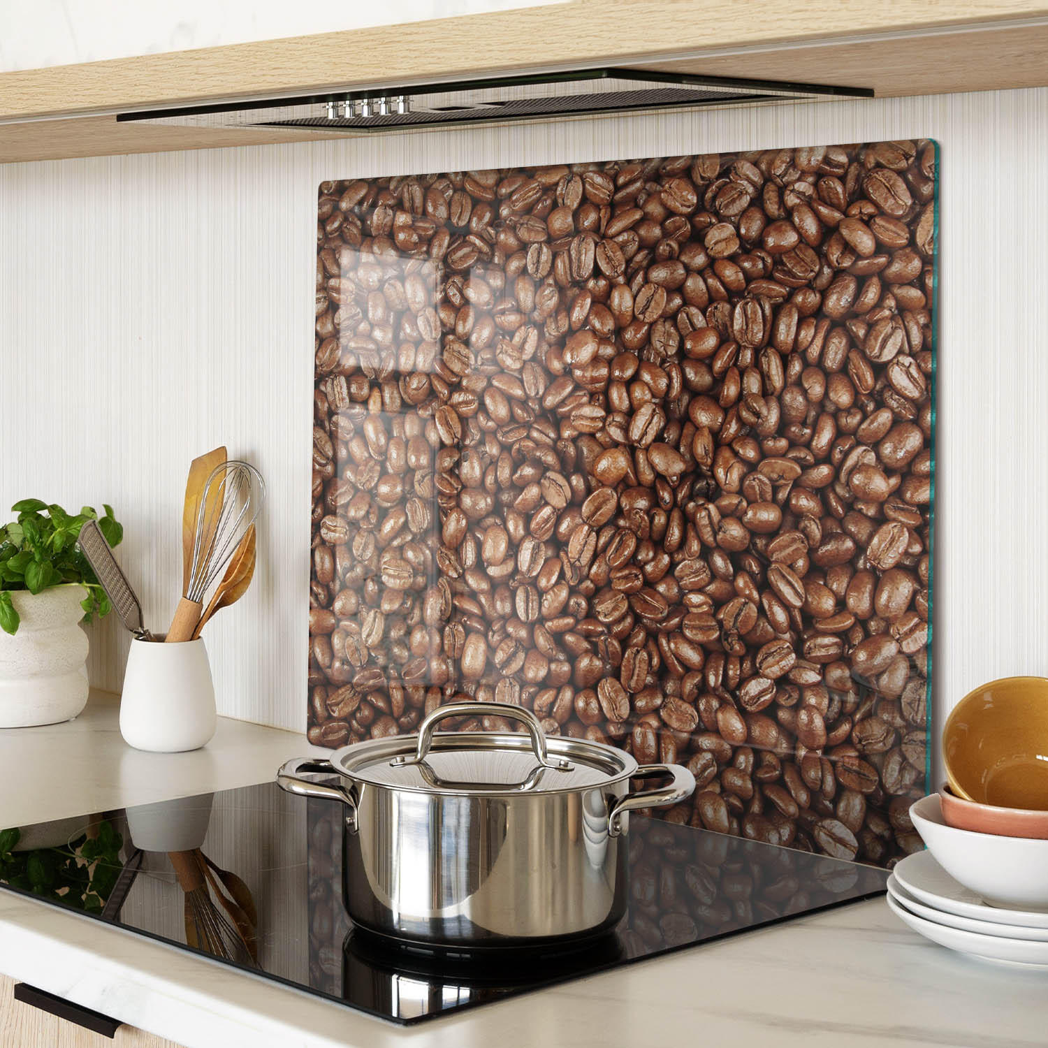 GLASPLATTE 60x52 cm Kaffeebohnen - Braun, Glas (60/0.4/52cm) - TULUP