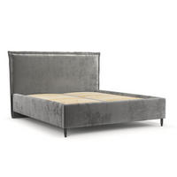 POLSTERBETT Cape Cod Grau 120/200 cm im Chenille-Stoff - Schwarz/Naturfarben, Holz/Holzwerkstoff (120/200cm) - Maison de Reve