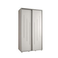SCHWEBETÜRENSCHRANK 235,2/140/45 2-türig - Silberfarben/Weiß, Holz/Metall (140/235/45cm) - Abiks Möbel
