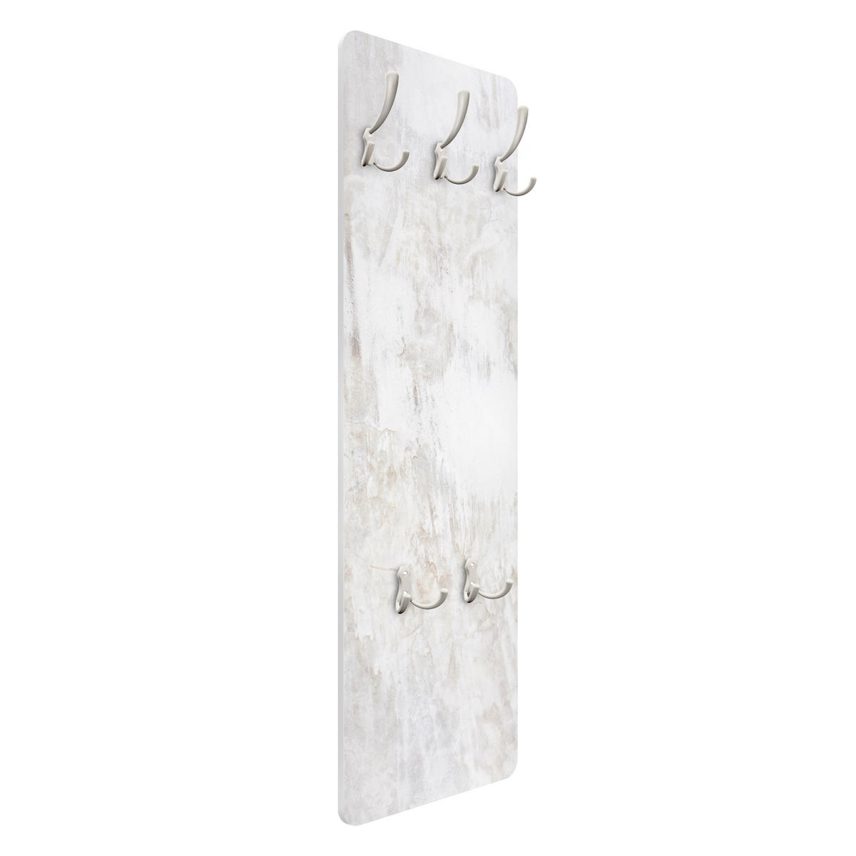 WANDGARDEROBE - Weiße Shabby Betonwand gestrichen 34/105 cm - Beige, Holzwerkstoff (34/105/1.6cm) - Bilderwelten