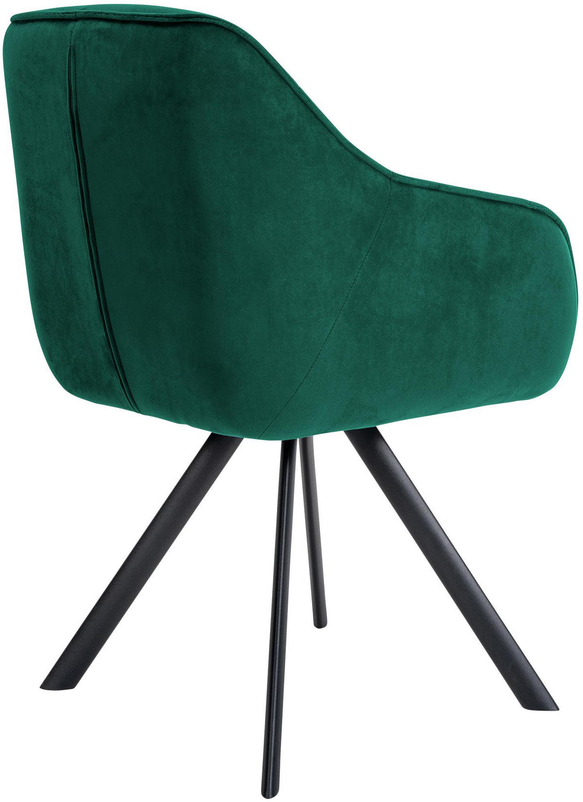 ARMLEHNENSTUHL Samt Grün - Schwarz/Grün, Textil/Metall (57/90/63cm) - CLP